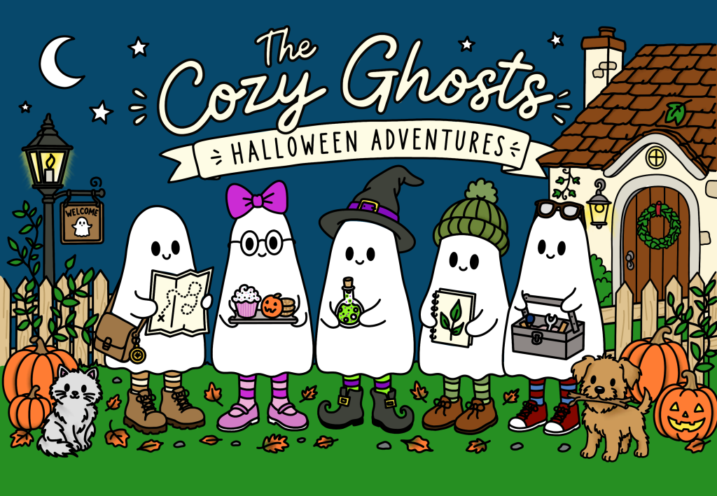 Halloween Adventures with The Cozy Ghosts Colouring Book